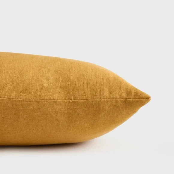 NWOT Quince European Linen Oversized Lumbar Pillow Cover in Golden Rod - Picture 3 of 5